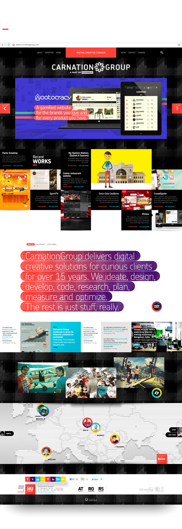 Website grid square capsule vivid colors budapest hungary design agency digital