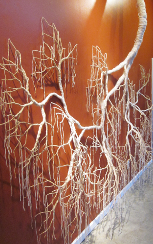 branch installation wire wool yarn fiber capillary action rust Nature pattern