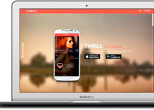 Thrill India dating app profile UI Creative Director app design