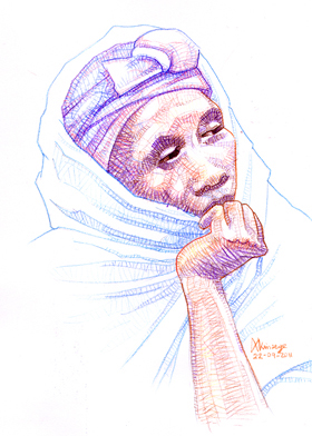 africa pencils color art akinseye olusola sketch portrait face woman boy girl