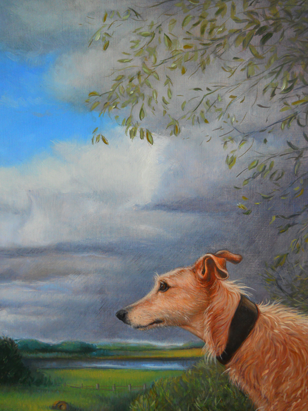 portrait Pet dog canine old english landsape