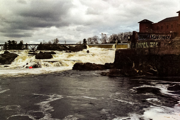 Androscoggin river Nikon F4 alfredky bridges falls Landscape Maine usa