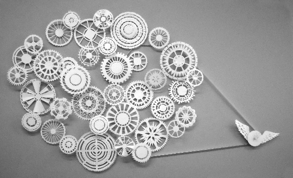 paper hermes clock pegase time pegasus handmade cut out Window Display papercraft wings clockwork art concept pattern