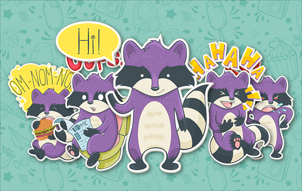 Raccoon and Zombie Stickers for Hoverchat App on Behance