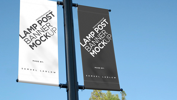 Smart Lamp Post Banner Mockup