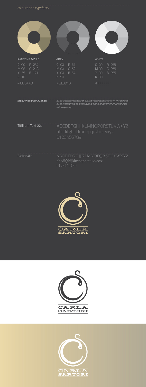Carla Sartori logo brand business card letterhead Stationery