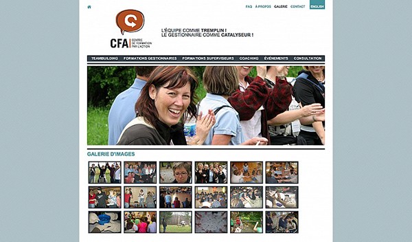 CFA logo papeterie orange bulle bubble Website design web