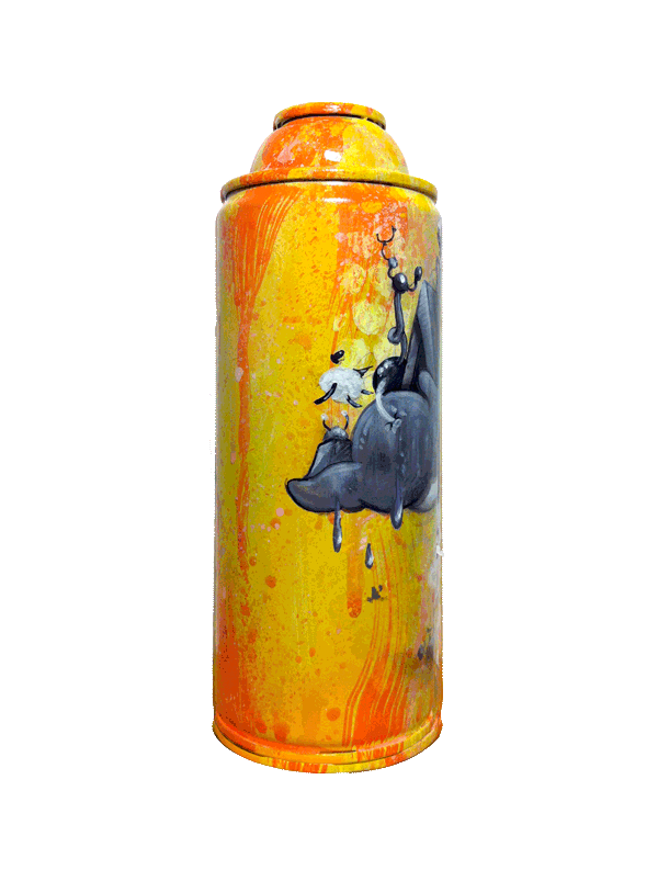acrylic  mix media  spray paint can low brow  3d  pop surrealism animated gif