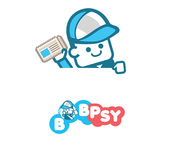 Bobpsy Icon logo red blue businesscard business namecard Logotype app Canada singapore sg ideas Mockup