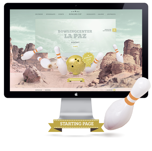 sport bowling desert egypt composing Web design  web design Onepager Singlepage pin mountains dune