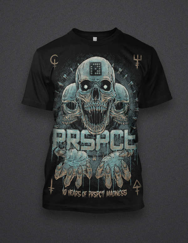 prspct merchandise apparel t-shirt tee sinister demonic dark screen printing Merch