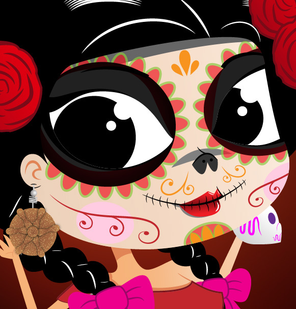 Chica Foodies dia de muertos diademuertos maquillaje mexicano