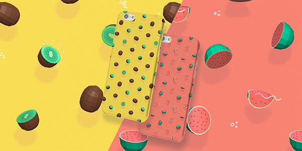 Fresh Fruits - Low Poly Pattern Collection