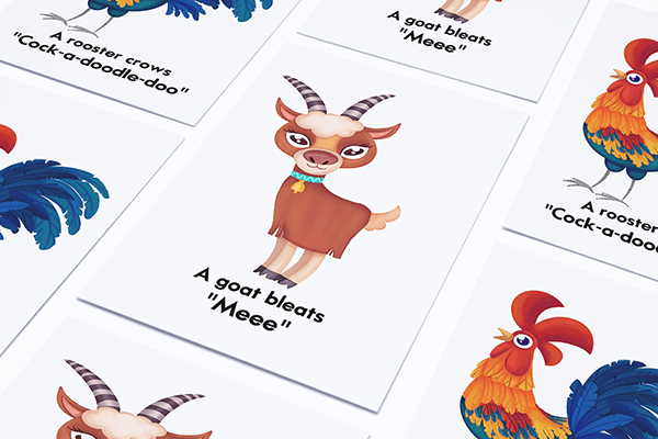 animal illustrations for learning cards