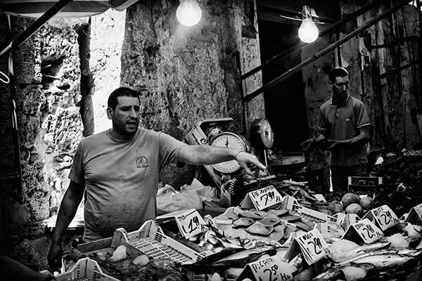 Palermo ancient market ballarò Street people black and white photo city Travel street photography analog photography