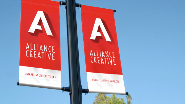 t-shirt logo red banner Website alliance creative