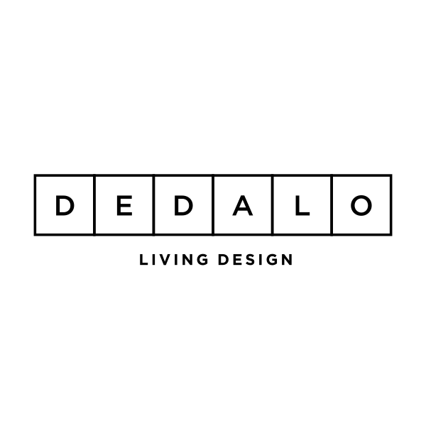 Dedalo living design Interior logo modularity modular minimal pattern leather carpet grafica identità visiva visual identity immagine coordinata