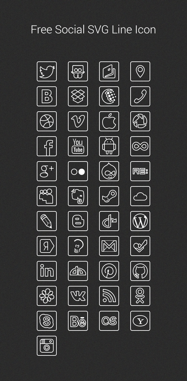Icon svg social free icons line icon