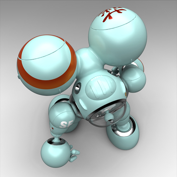 robot bot mech mecha Character digital 3D model CG Alias keyshot rendering tilt shift concept toy figure