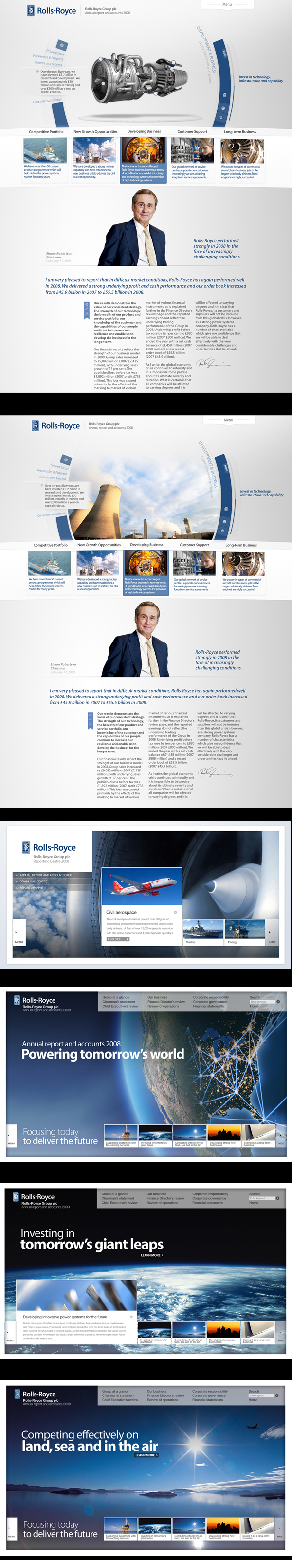 rolls royce  Aerospace  annual report user interface corporate