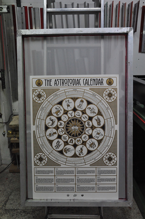 zodiac Astrology poster silkscreen Ancient Greece mythology signs symbol manes calendar astronomical prague cornstudio tind