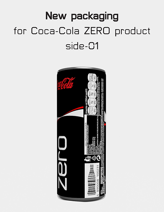 coca cola coke zero new re-brand design Slim sleek can