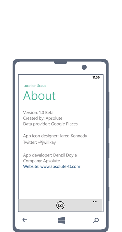 windows phone Location scout mobile development apps location places green metro Clean Design