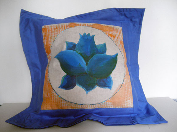 pillow Hand Painted lotus flower spring pillow cover decoration hausewares