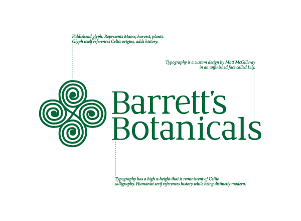 Maine Botanicals supplements all-natural Celtic Fiddleheads green mcgillvray designs matt mcgillvray logo