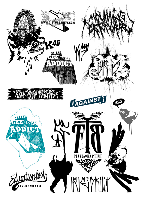 logos Logo illustration vector streetwear skateboard snowboard Music illustration punk Post punk band logos Graffiti tags hip hop rap K1X Irie Daily rome snowboards