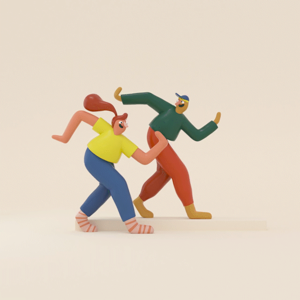 3D animation  Character design  Collaboration dancing lockdown Montreal motion design