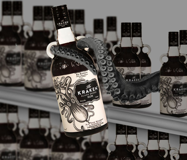 Kraken Black Spiced Rum Floor Stand on Behance