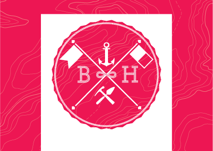brick hardbor logo Logotype pink topography Topographic rope rockwell nautical sea Ocean