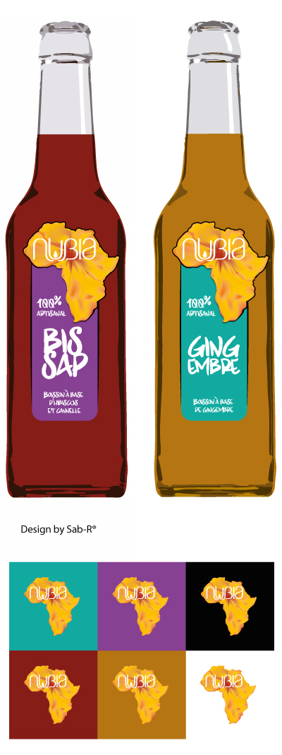 Nubie nubia hibiscus gingembre Cannelle drink boisson bissap afrique africa logo bouteille