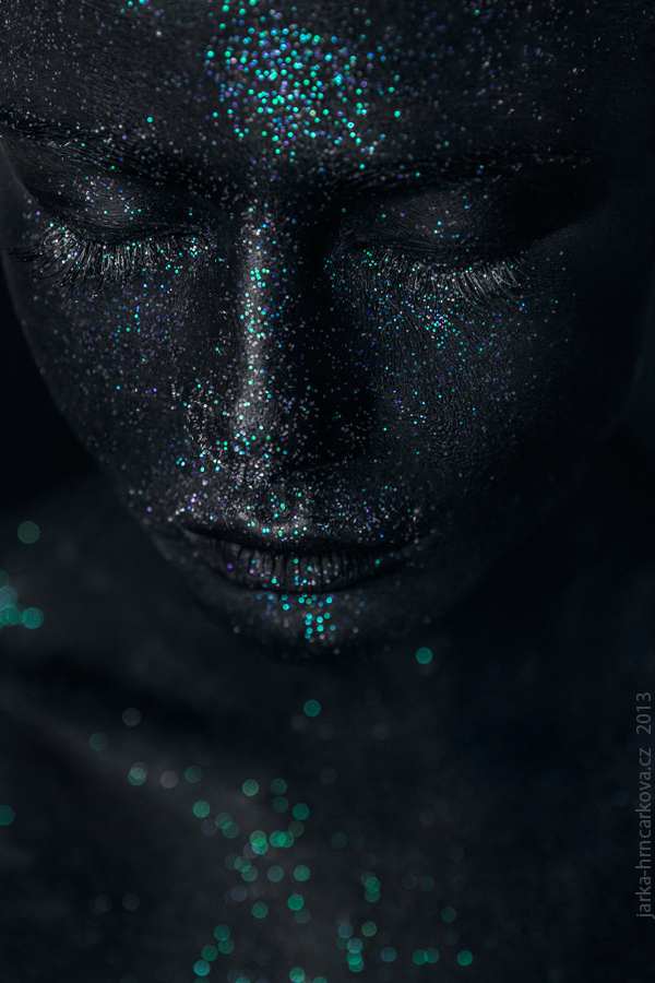 abstract black face with glitters Black Skin book cover CD cover Exhibition  fine art glitters