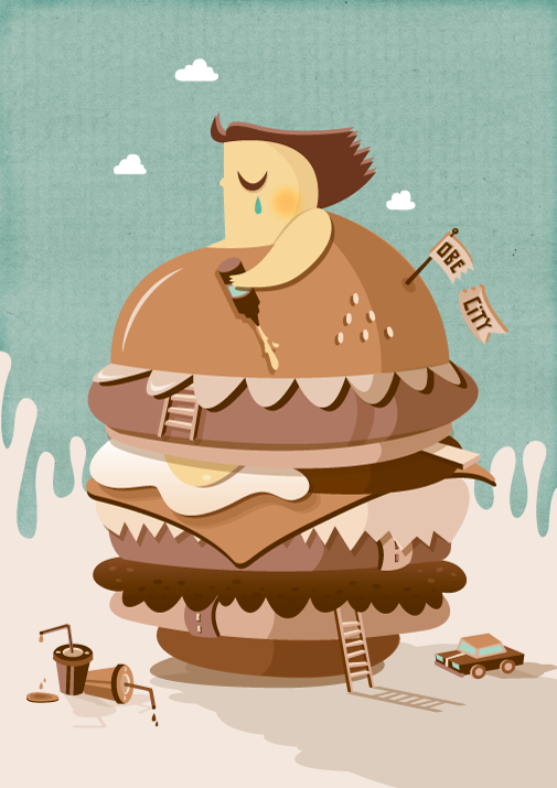cartaz  poster Obesity obecity campaign burguer Food  ice cream coke campanha Sensibilização postcard card invite