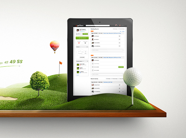 3magine green grass golf Shelf ribbon car iPad iMac iphone mac apple colors paper Web