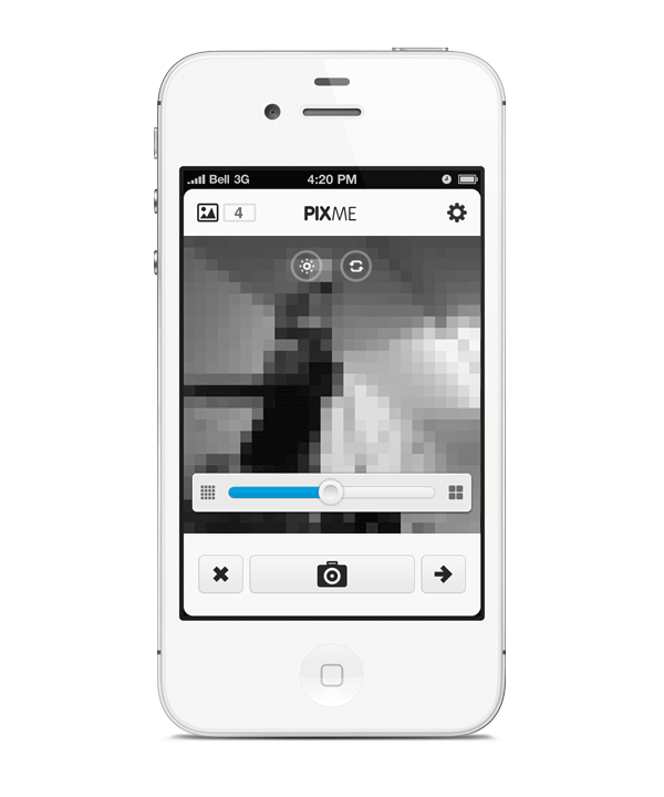 mobile app application pixme pixel Icon ux UI design Project bajti bajti.com ios iphone gif