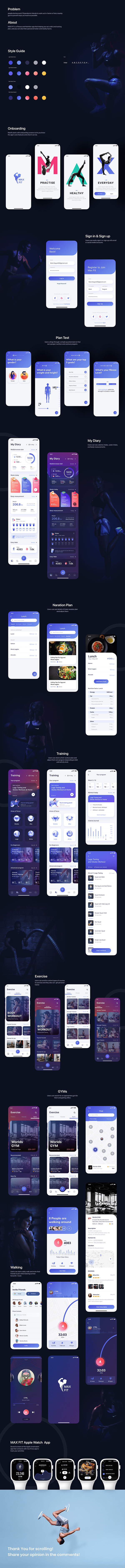 Max Fit Fitness and Nutrition App UI Design