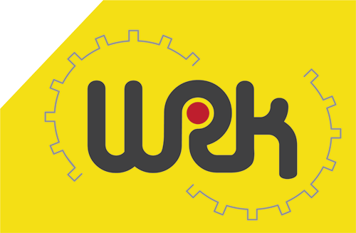 wrk  logo Logotype stationary machinery yellow gray