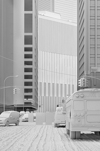 3D vray 3ds max snow skyscrapers city CGI CG