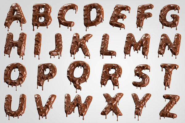Chocolate Text 3D Letters Set