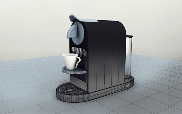 Nespresso Coffee machine Cinema 4d olehula cup
