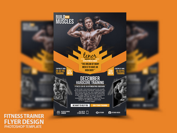 Body building flyer template