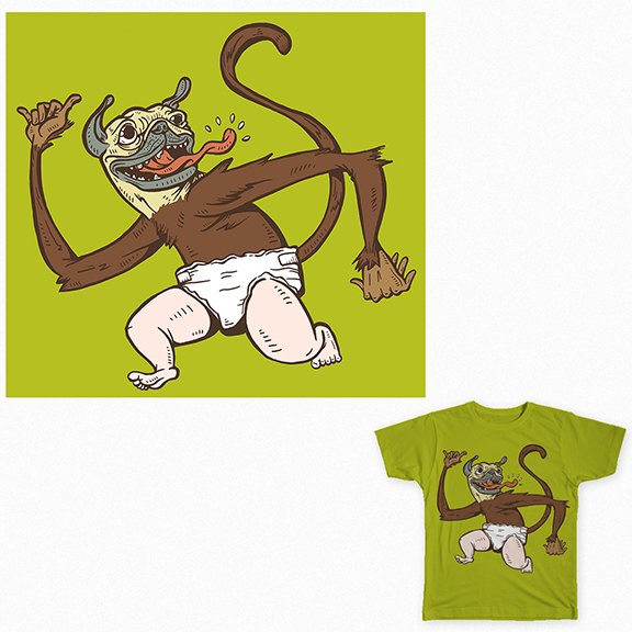 puppy monkey baby shirt design textile Mountain Dew puppymonkeybaby super bowl Character funny crazy
