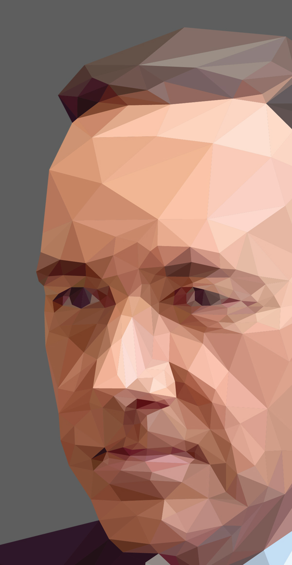 lowpoly lopoly portrait poligonal facets Illustrator mesh geometric triangle face LOW poly Ps25Under25