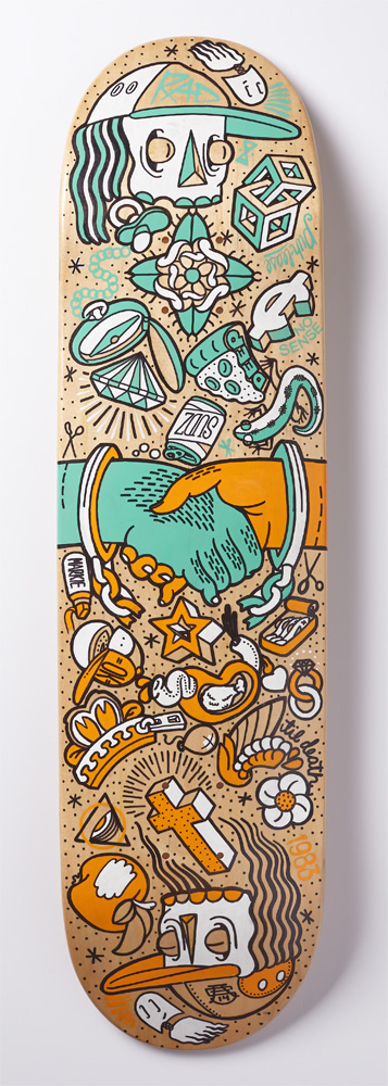 Illustrator philadelphia tattoo skate skateboard pattern