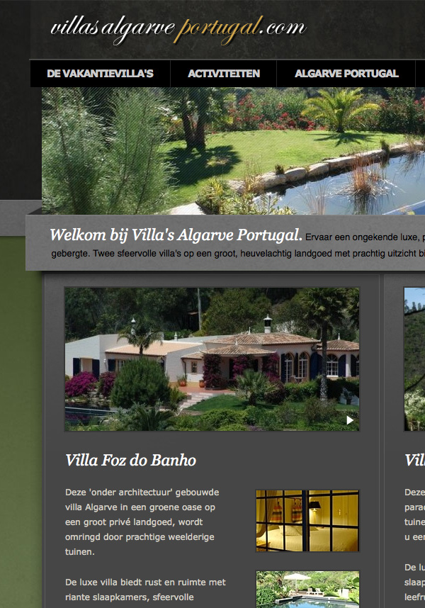 jeroen rijpstra Van der Let & Partners Identity Villa's Algarve Portugal Webdesign