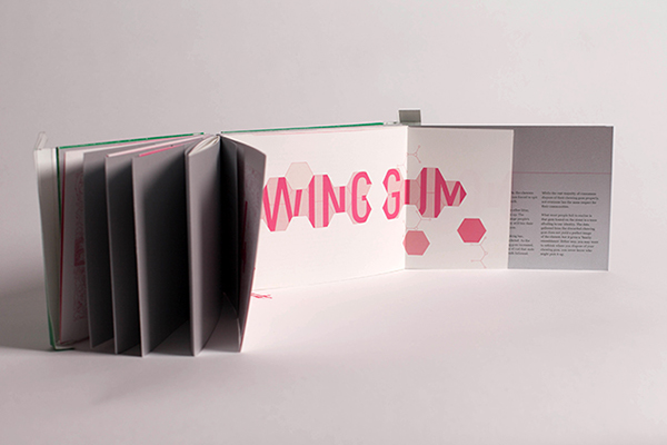 book design chewing gum istd pink sticky bubble gum lettering Experimental Typography