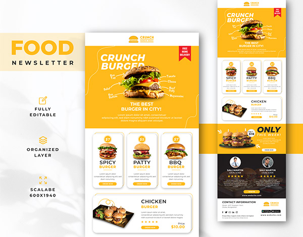 Food Newsletter | Email Template Design